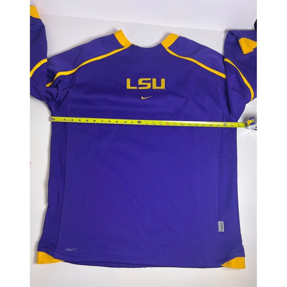 Nike‎ LSU Tigers Long Sleeve Shirt Purple Yellow Mens XL Capitol One Bowl - Picture 6 of 11
